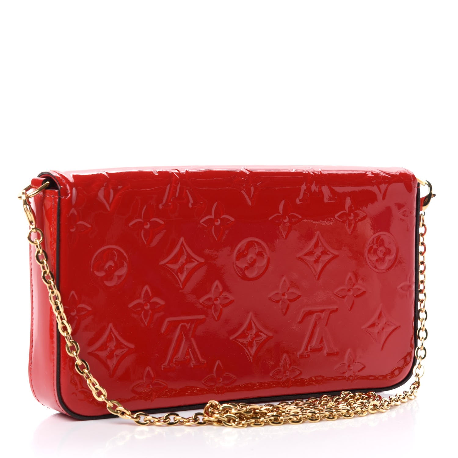 Louis Vuitton Vernis Felicie Pochette Chain Wallet Cherry 4 of 8