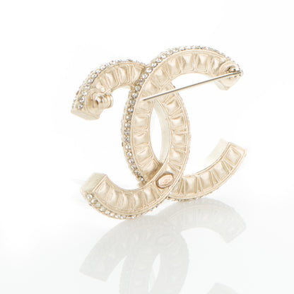 Chanel Baguette Crystal CC Brooch Gold 3 of 4