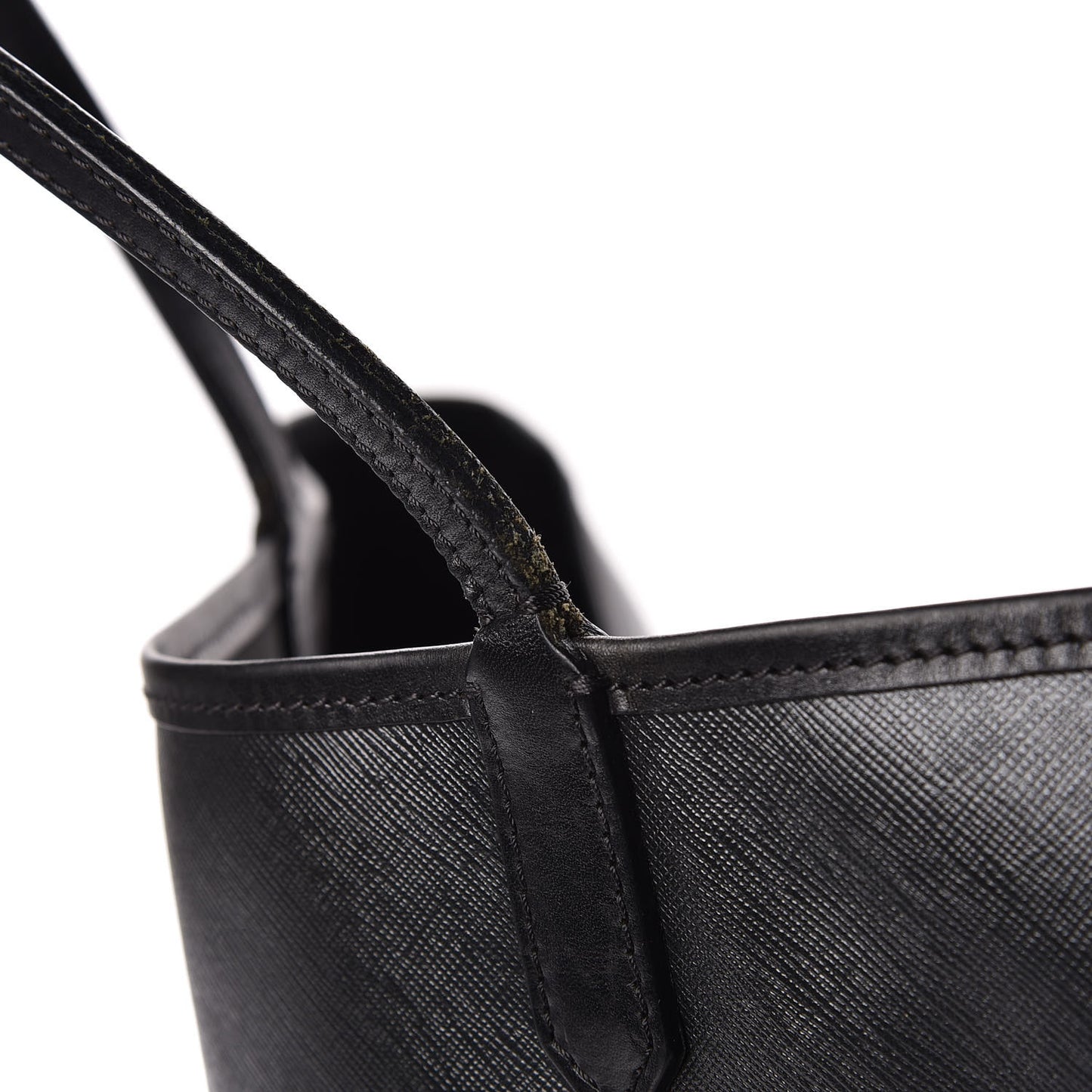 Textured Coated Canvas Madonna Print Large Antigona Tote Black