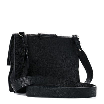 Fendi Cuoio Romano Selleria Medium Flat Baguette Black 3 of 12