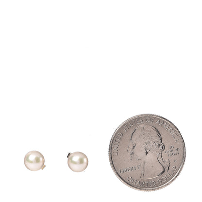 Mikimoto 18K Yellow Gold Akoya Pearl 6-6.5mm Stud Earrings 2 of 5