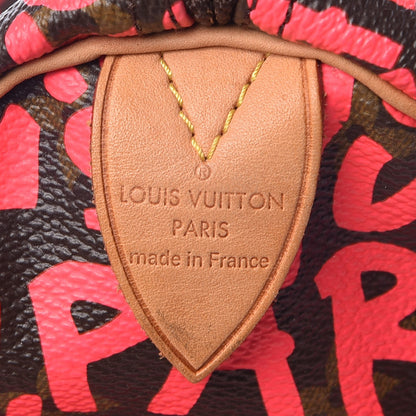 Louis Vuitton Monogram Graffiti Speedy 30 Fuchsia 6 of 12