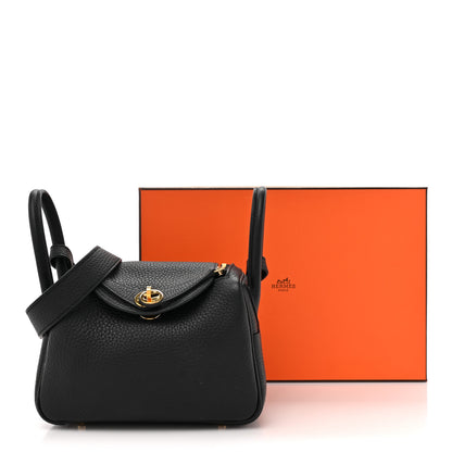 Hermes Taurillon Clemence Mini Lindy 20 Black 13 of 13