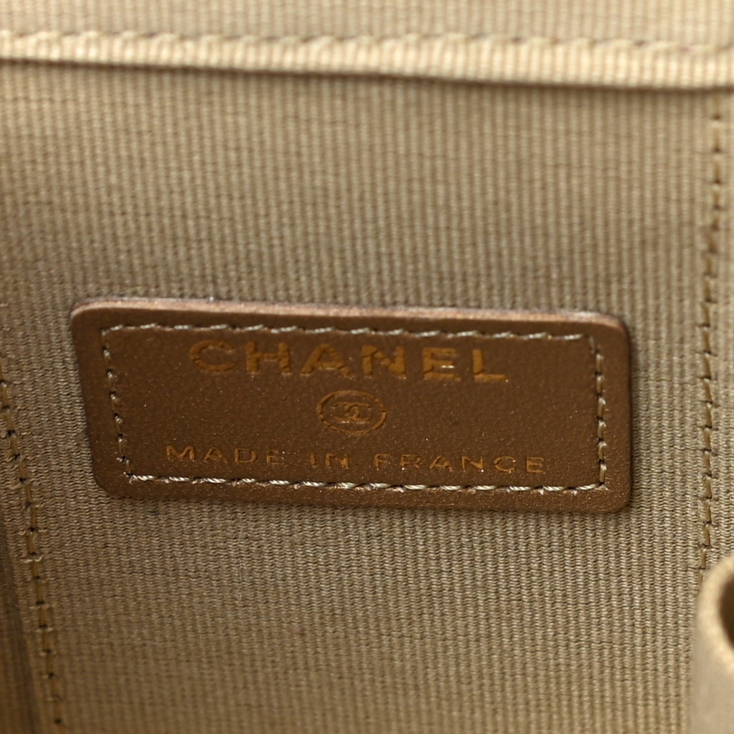 Chanel Lambskin Quilted Pearl Crush Mini Vanity Case With Chain Light Beige 5 of 10
