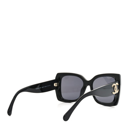 Chanel Acetate CC Square Sunglasses 5555 Black 4 of 7