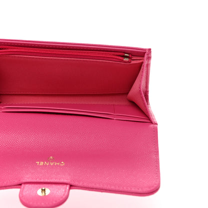 Chanel Caviar Quilted Medium Flap Wallet Dark Pink 5 of 9