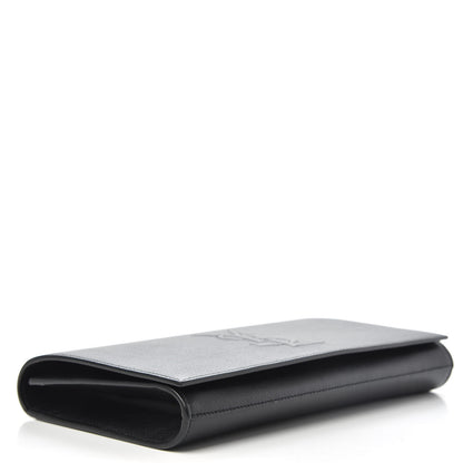 Saint Laurent Calfskin Monogram Large Belle De Jour Clutch Black 4 of 9