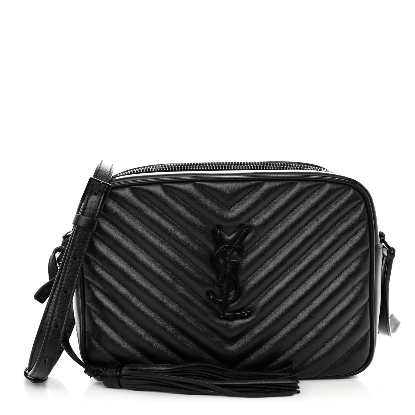 Calfskin Matelasse Monogram Lou Camera Bag Black