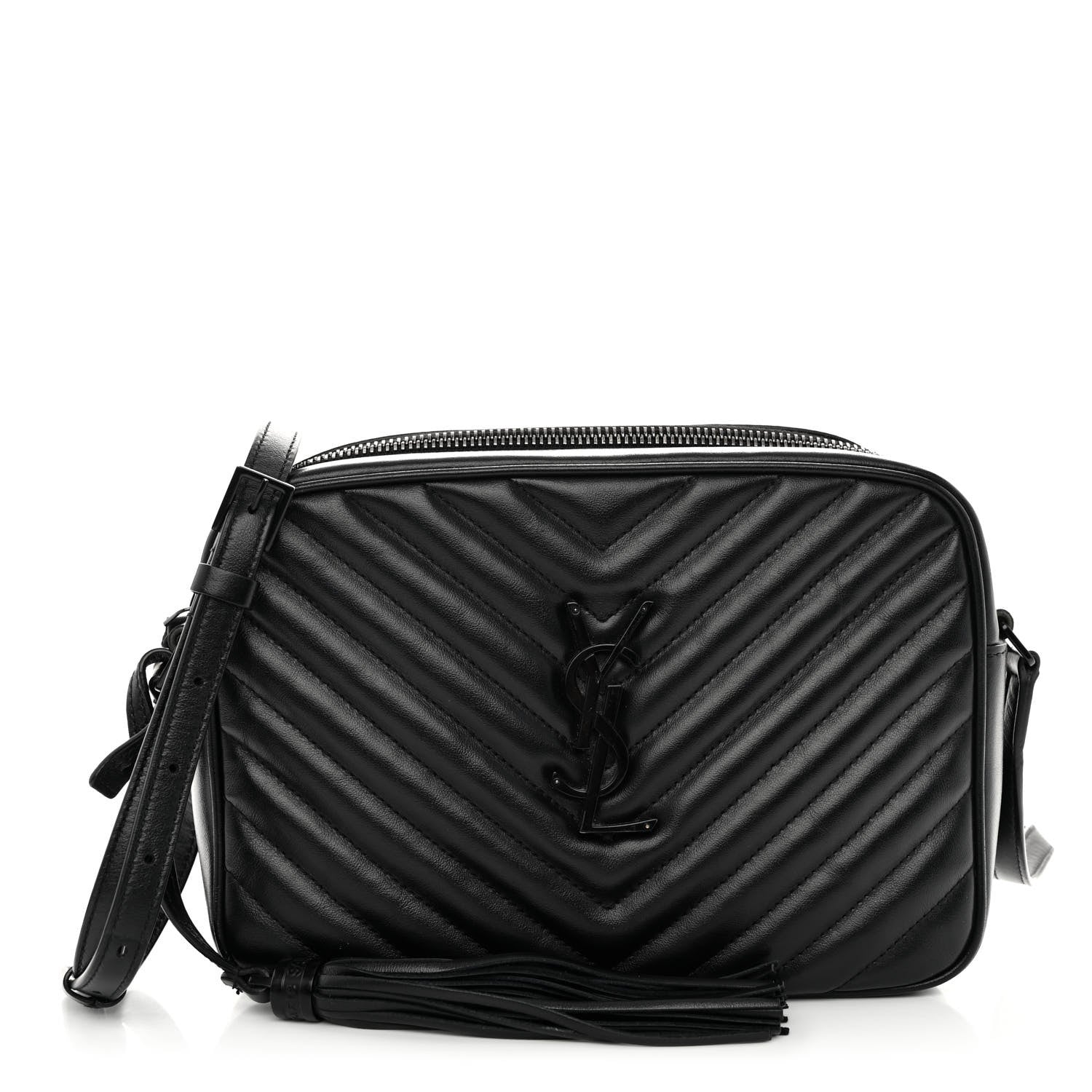 Saint Laurent Calfskin Matelasse Monogram Lou Camera Bag Black 1 of 10