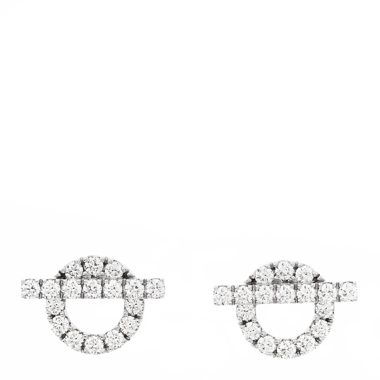 Hermes 18K White Gold Diamond Finesse Earrings 1 of 6
