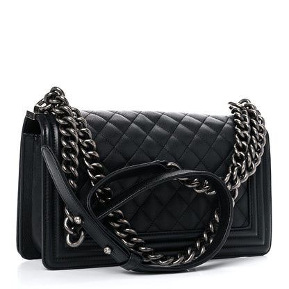 Chanel Calfskin Quilted Medium Boy Flap Black 3 of 14