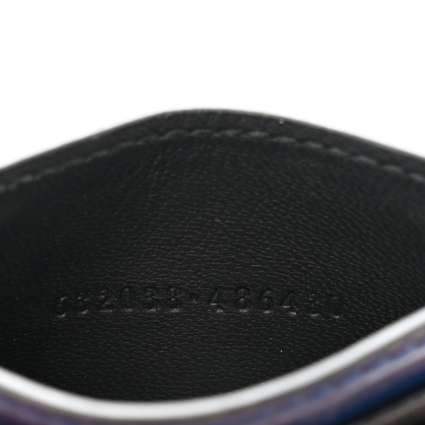 Patent Crocodile Embossed Skull Card Holder Navy