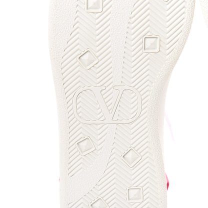 Valentino Garavani Calfskin Womens Backnet Sneakers 38.5 White Fuchsia 7 of 10