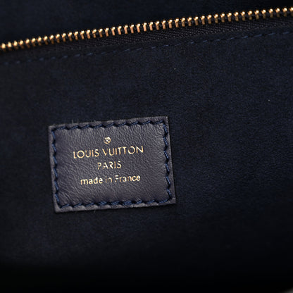 Louis Vuitton Calfskin Mahina Braided On My Side MM Navy Blue 6 of 11