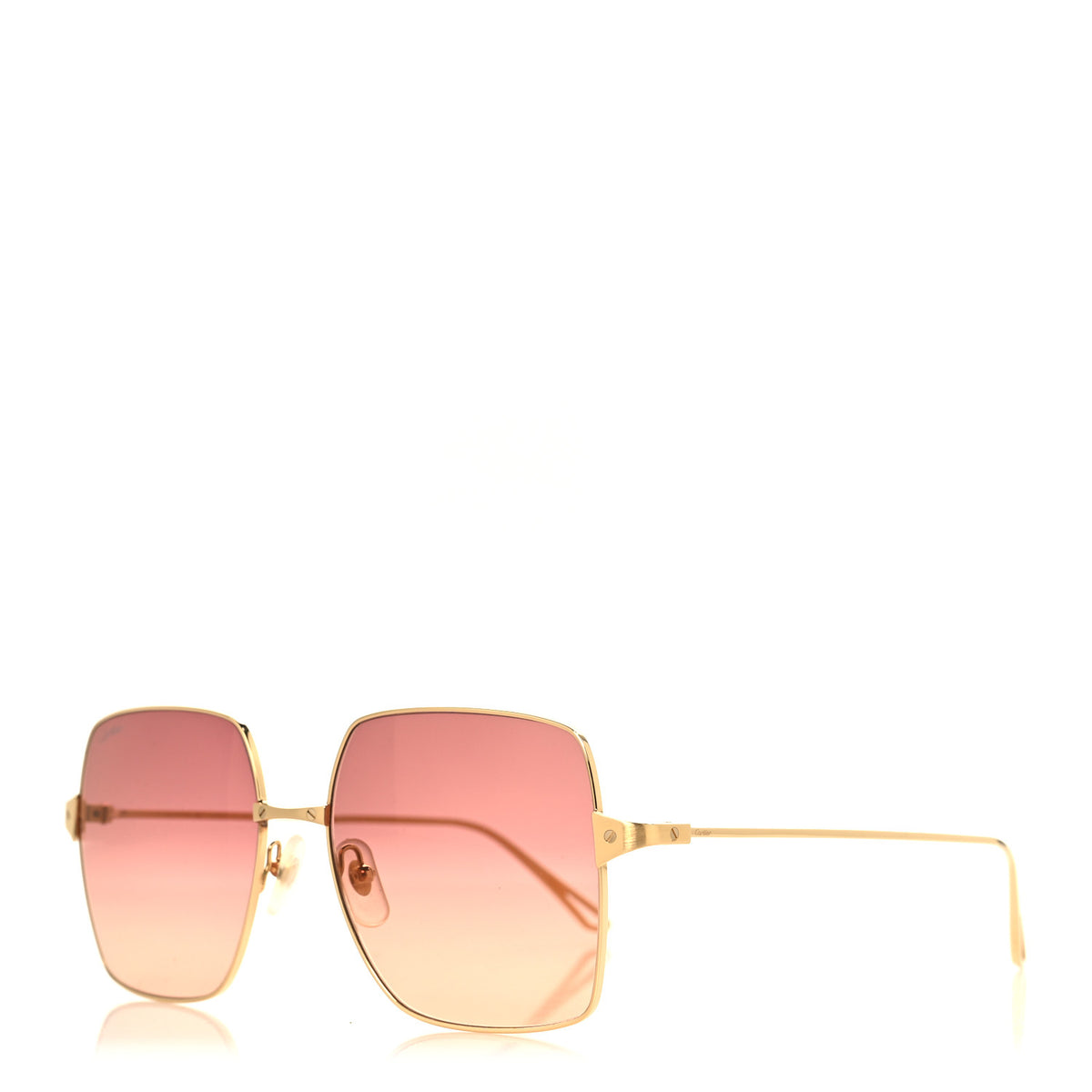 Cartier Metal Santos De Cartier Square Sunglasses CT0297S Gold 1 of 7