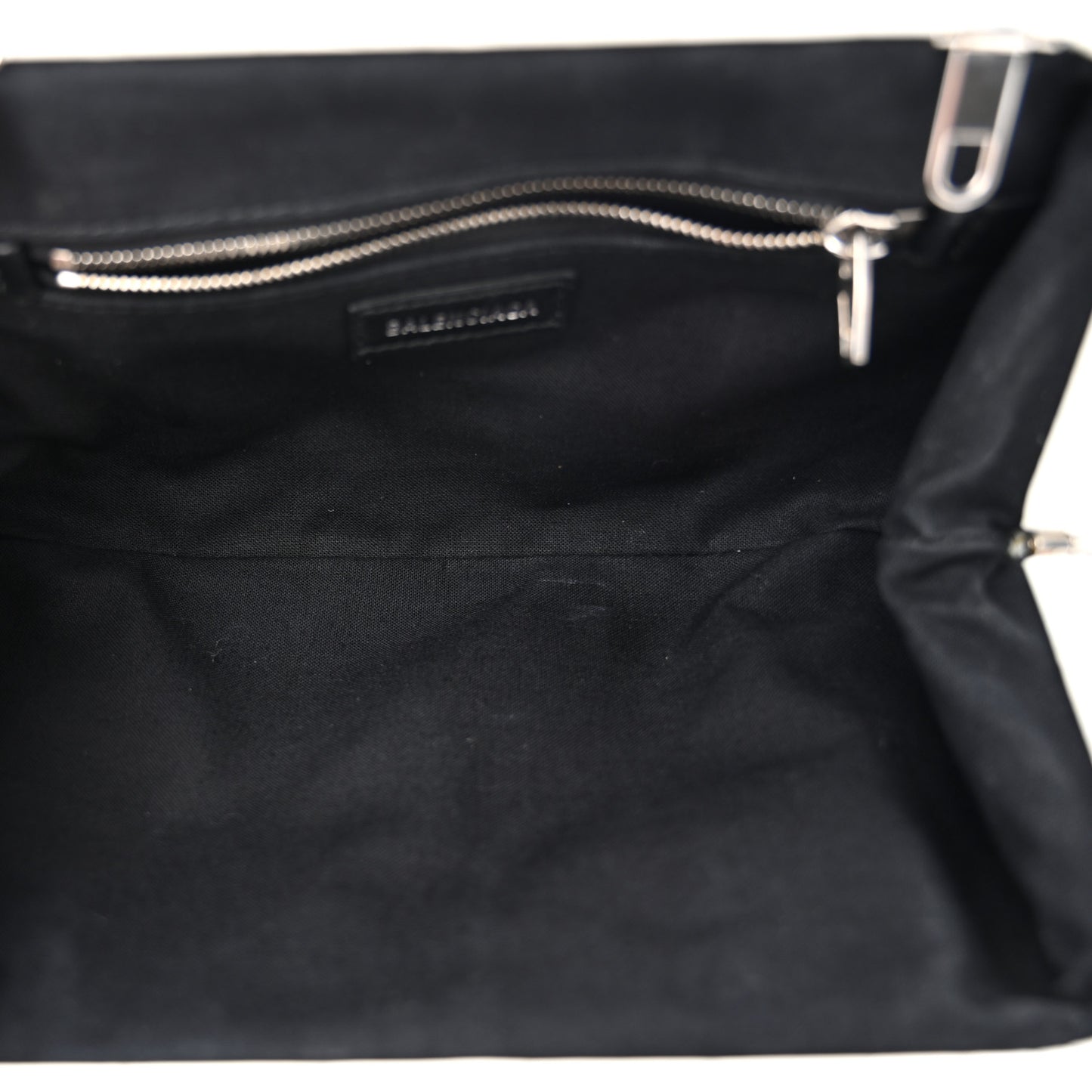 Shiny Supple Calfskin Logo Crocodile Embossed Cloud Clutch XS White