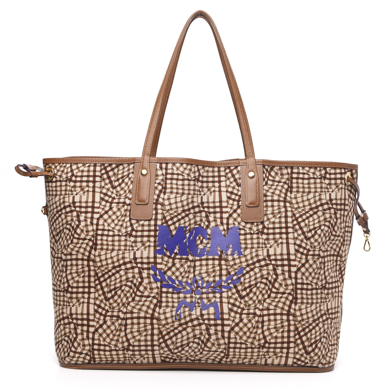 MCM Visetos Large Liz Reversible Shopper Tote Cognac 4 of 19