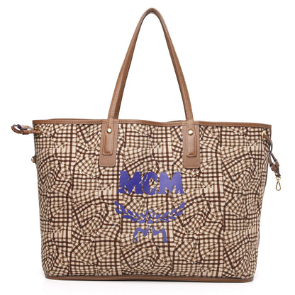 MCM Visetos Large Liz Reversible Shopper Tote Cognac 4 of 19
