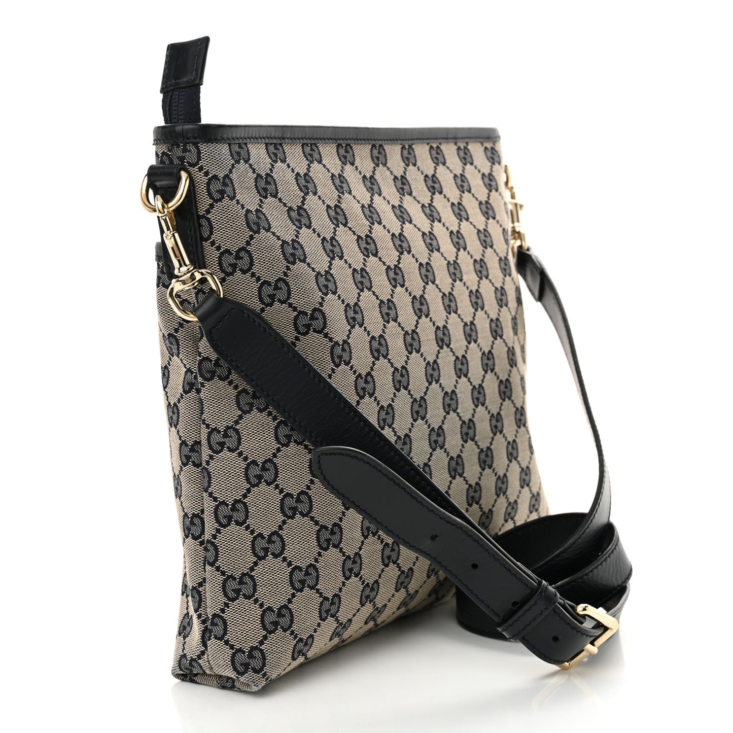 GG Supreme Monogram Web Flat Messenger Bag Navy