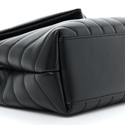 Saint Laurent Calfskin Y Quilted Monogram Monochrome Small Loulou Chain Satchel Black 10 of 17