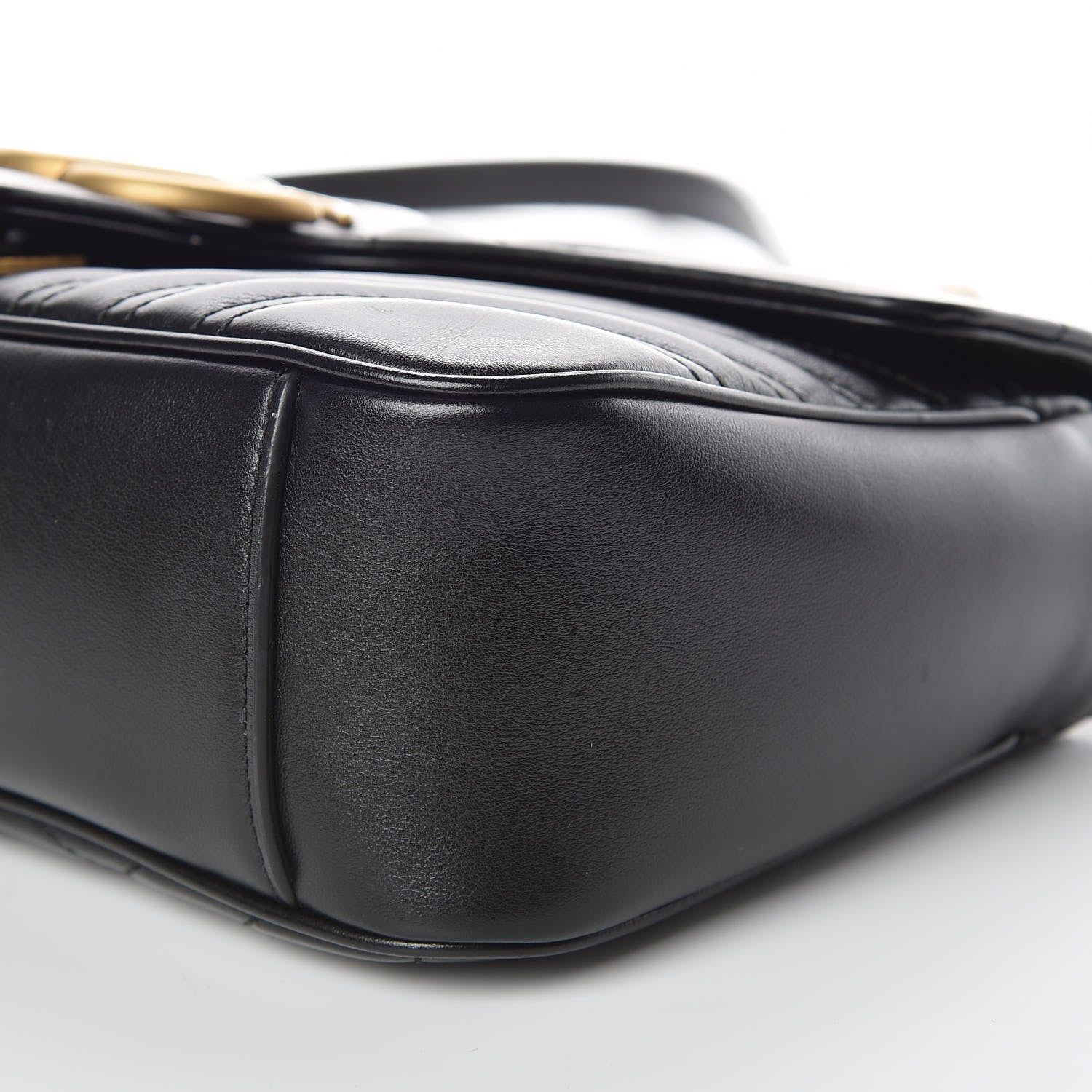 Gucci Calfskin Matelasse Small GG Marmont Shoulder Bag Black 9 of 13