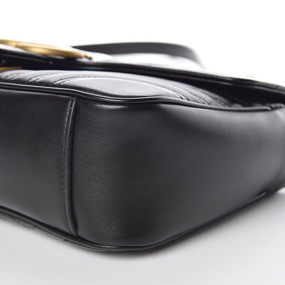 Gucci Calfskin Matelasse Small GG Marmont Shoulder Bag Black 9 of 13