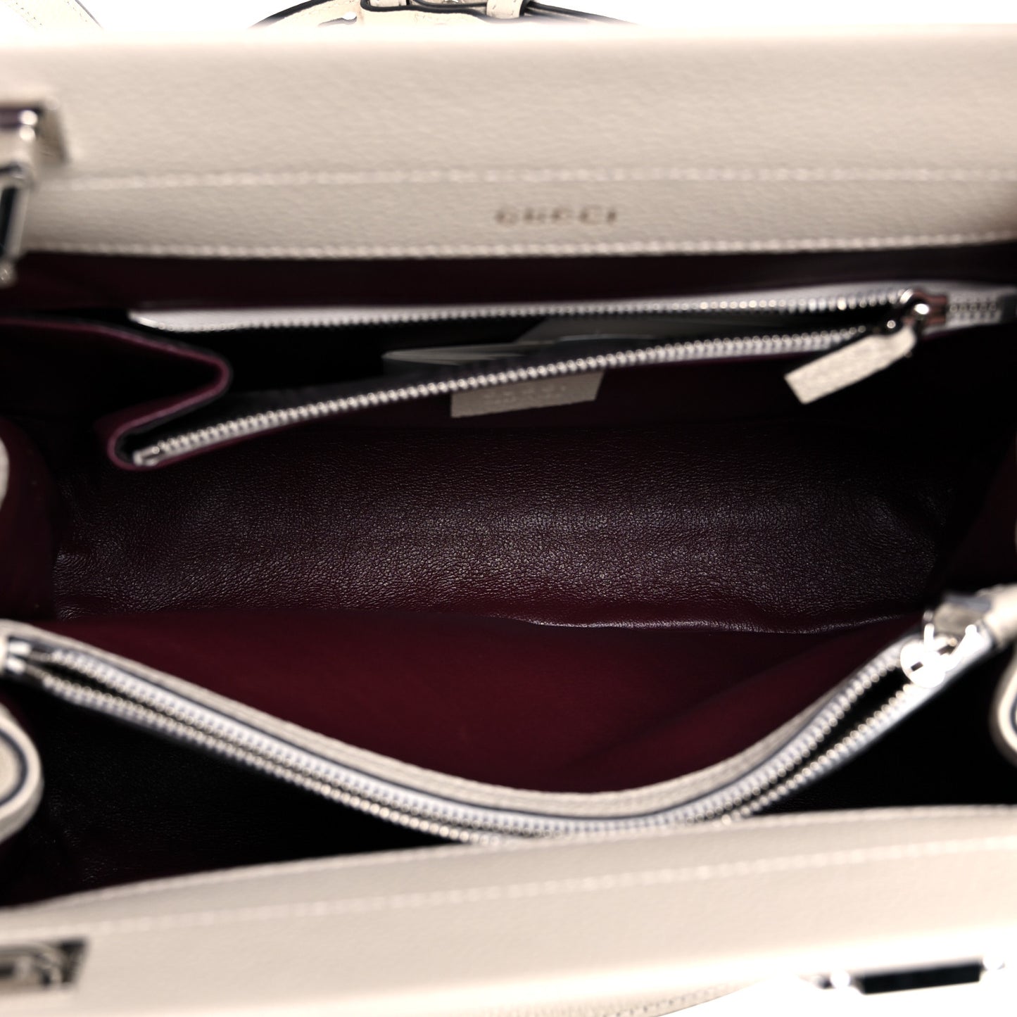 Grainy Calfskin Small Zumi Top Handle Bag Mystic White