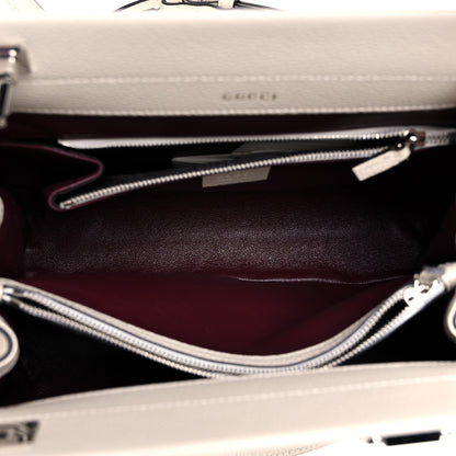 Gucci Grainy Calfskin Small Zumi Top Handle Bag Mystic White 6 of 10