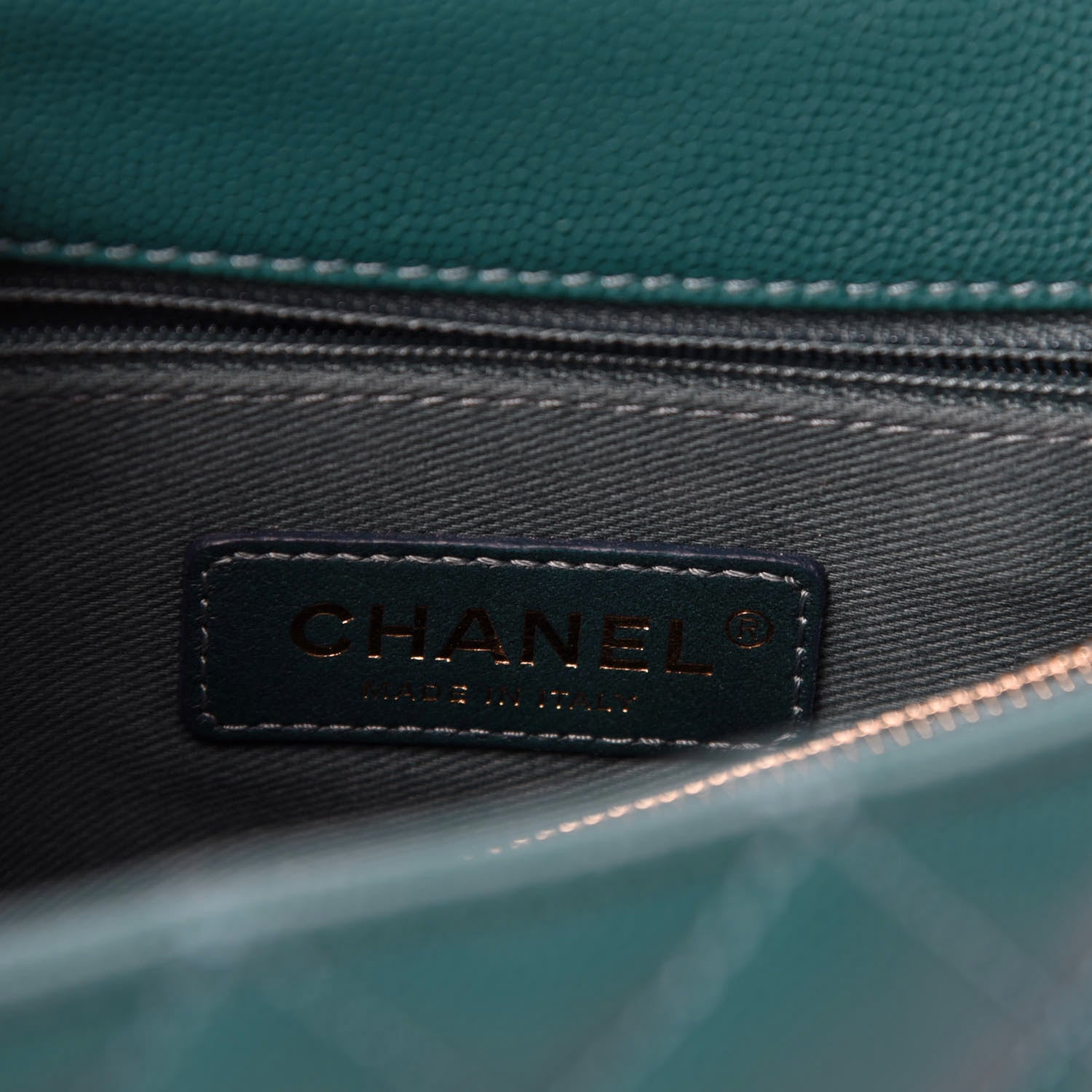 Chanel Caviar Quilted Small Coco Handle Flap Dark Turquoise 9 of 12