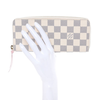 Louis Vuitton Damier Azur Clemence Wallet Rose Ballerine 2 of 9