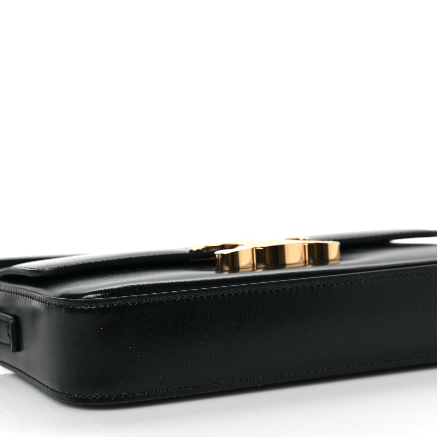 Celine Shiny Calfskin Triomphe Shoulder Bag Black 8 of 9