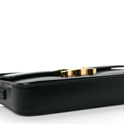 Celine Shiny Calfskin Triomphe Shoulder Bag Black 8 of 9