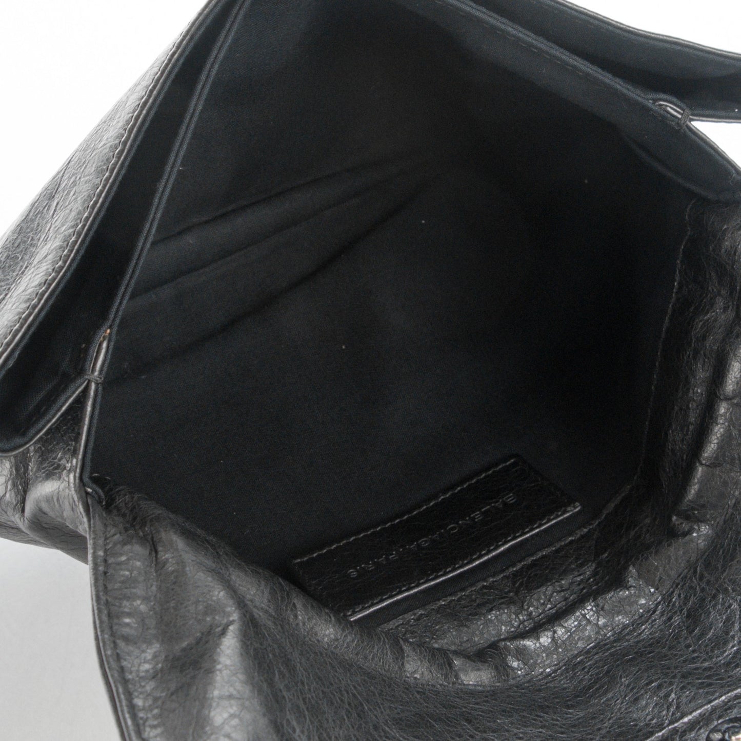 Agneau Giant 21 Silver Hardware Envelope Clutch Black