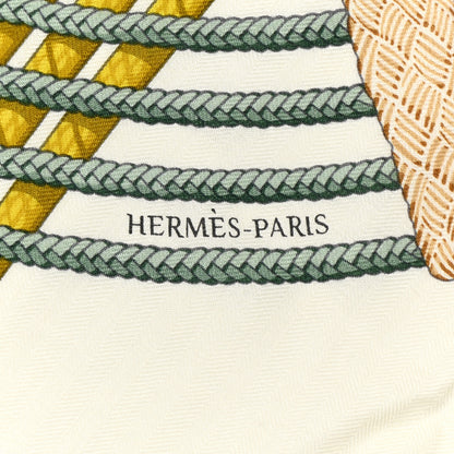 Hermes Cashmere Silk Dressage Tressage Shawl 140 Bleu Ciel Rose Rouge 2 of 5