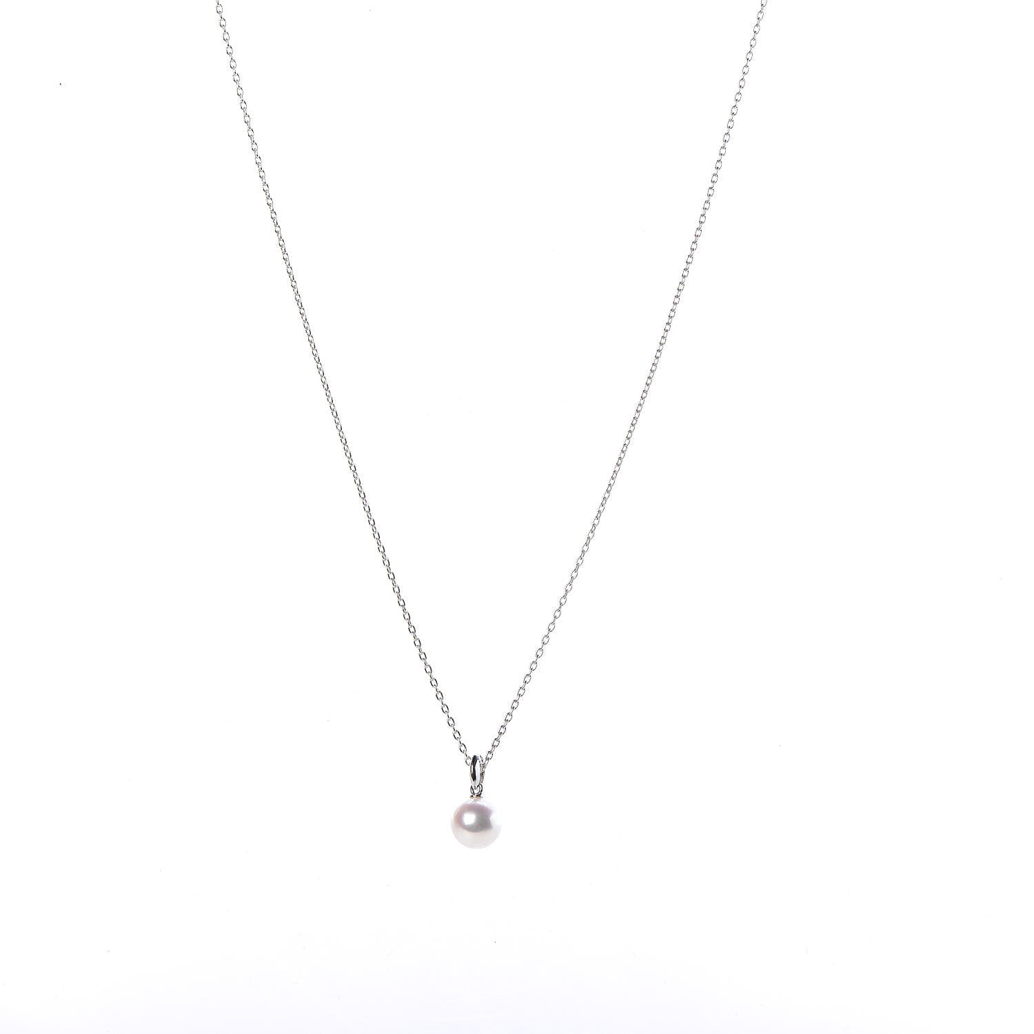 Mikimoto 18K White Gold Akoya Pearl 6.5-7mm Pendant Necklace 1 of 7