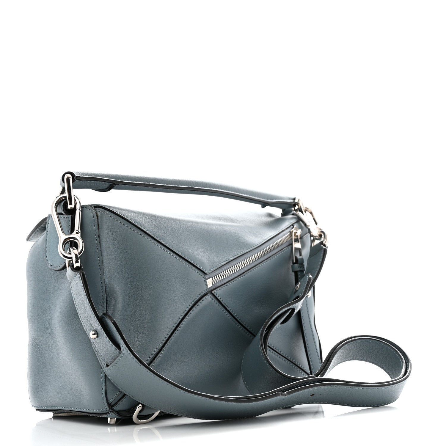 Loewe Calfskin Small Puzzle Bag Stone Blue 3 of 14
