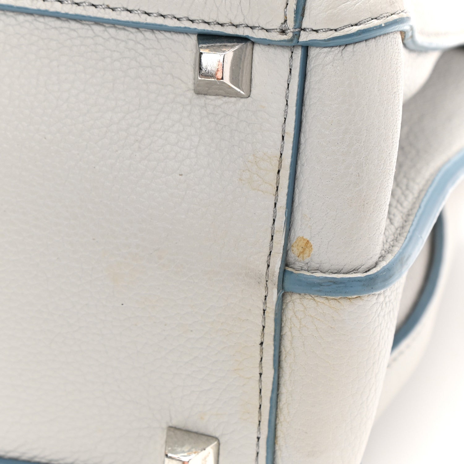 MCM Grained Calfskin Large Milla Tote Whisper Grey 12 of 15