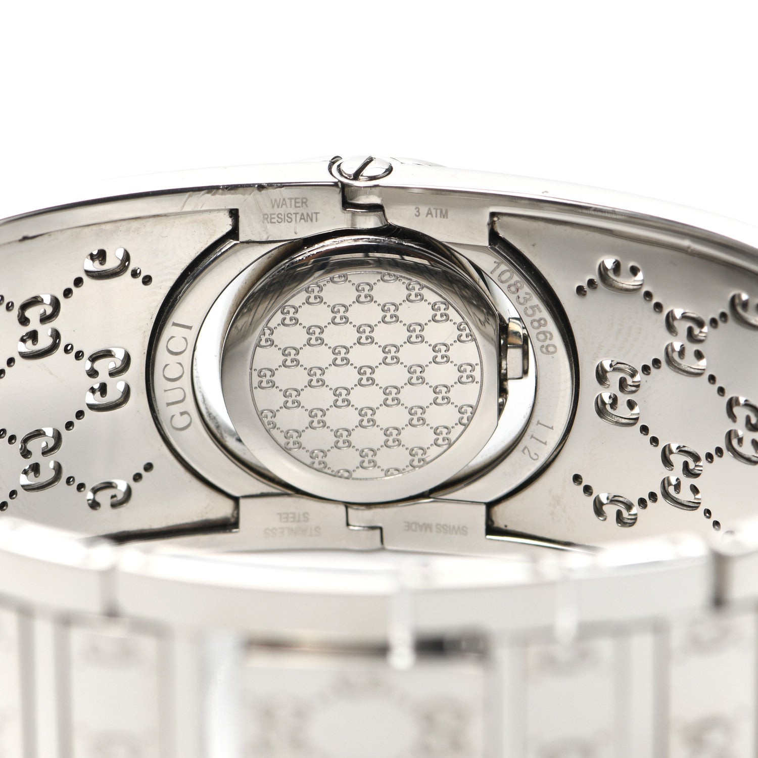 Gucci Stainless Steel Diamond Bezel 23mm Twirl Quartz Watch Brown 4 of 5