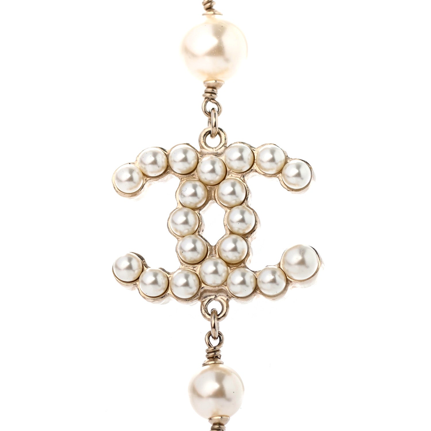 Chanel Graduated Pearl CC Long Necklace Gold 3 of 4