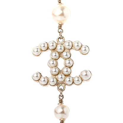 Chanel Graduated Pearl CC Long Necklace Gold 3 of 4