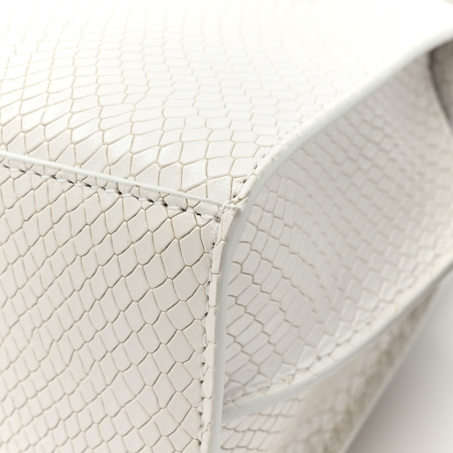 Balenciaga Grained Calfskin Snake Effect Silver Hardware Mini Neo Classic City White 12 of 12