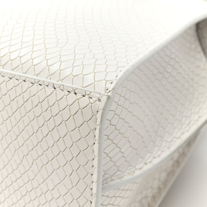 Balenciaga Grained Calfskin Snake Effect Silver Hardware Mini Neo Classic City White 12 of 12
