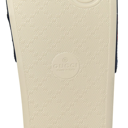 Gucci Terry Cloth GG Monogram Slide Sandals 38 Blue Red 6 of 8
