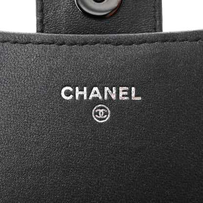 Chanel Lambskin Quilted Flap Phone Holder With Chain So Black 7 of 12