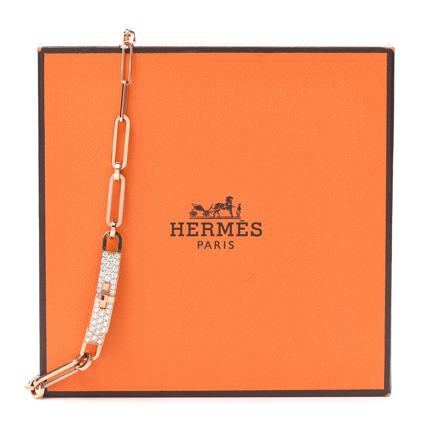 18K Rose Gold Diamond Pave Kelly Chaine Choker Necklace
