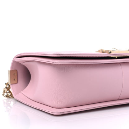 Chanel Caviar Chevron Quilted Medium Boy Flap Light Pink 7 of 9