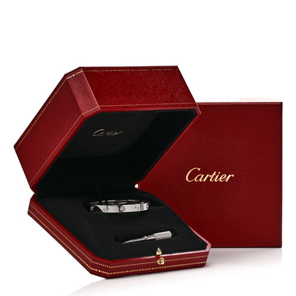 Cartier 18K White Gold 4 Diamond LOVE Bracelet 16 9 of 9