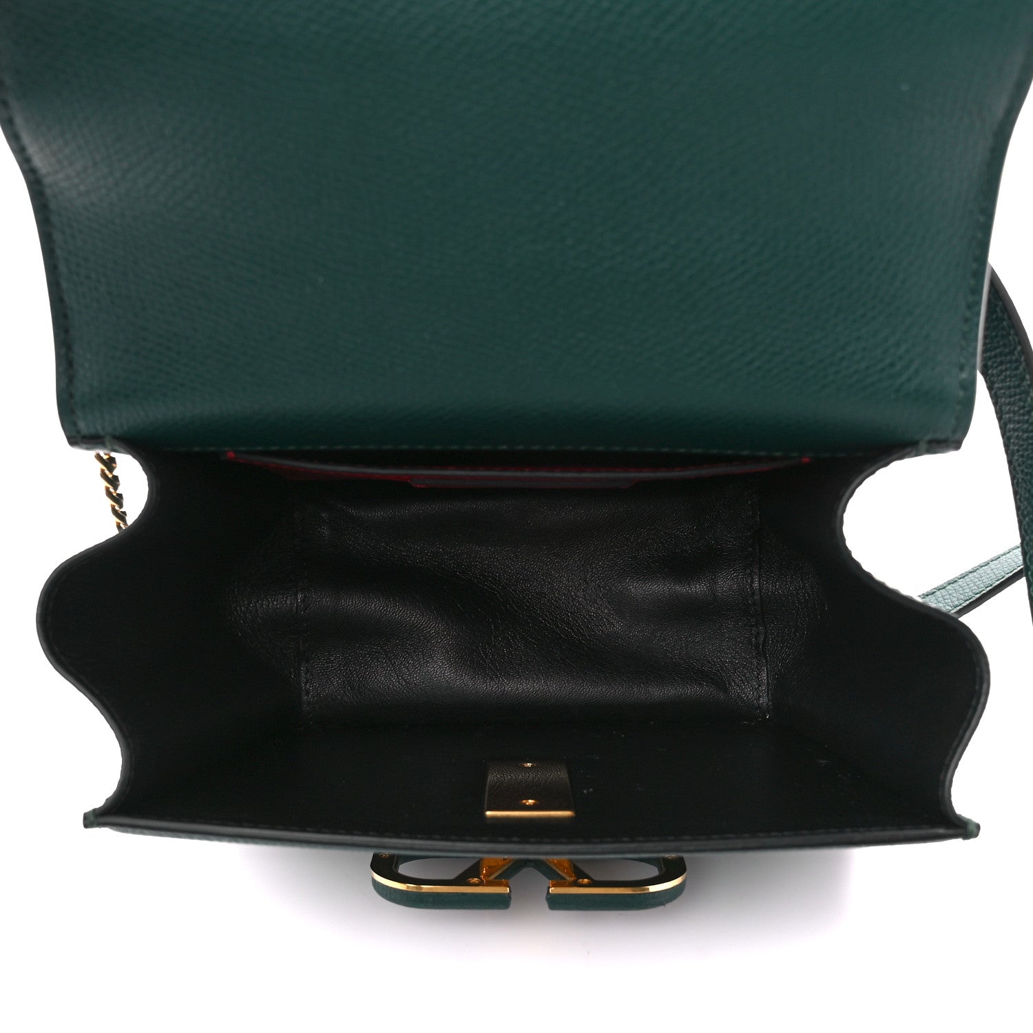 Valentino Garavani Grainy Calfskin Small VSling Shoulder Bag English Green 5 of 11