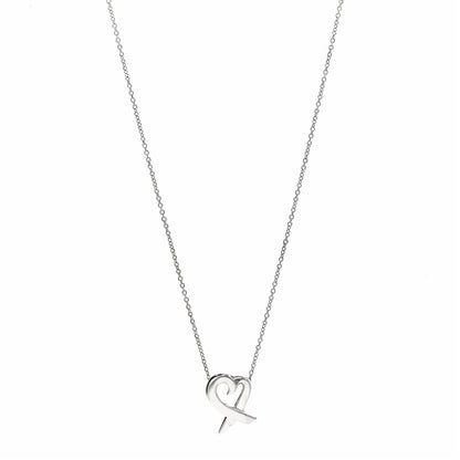 Tiffany Sterling Silver Small Paloma Picasso Loving Heart Pendant Necklace 1 of 4
