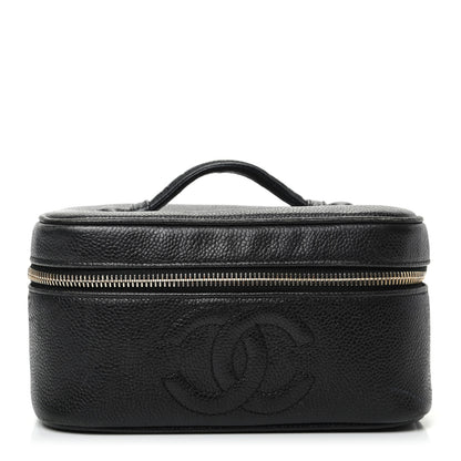 Chanel Caviar CC Vanity Cosmetic Case Black 1 of 9